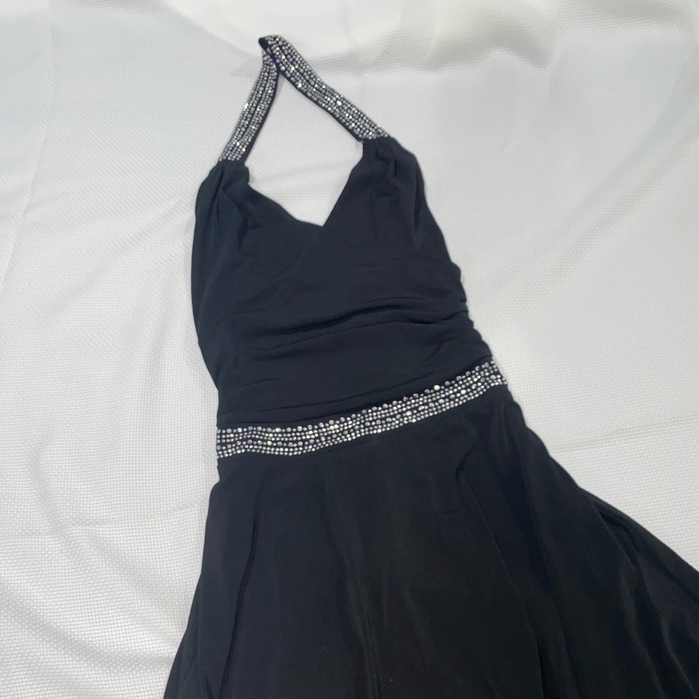 Caren Desirée Black Dress with Rhinestone Accents
